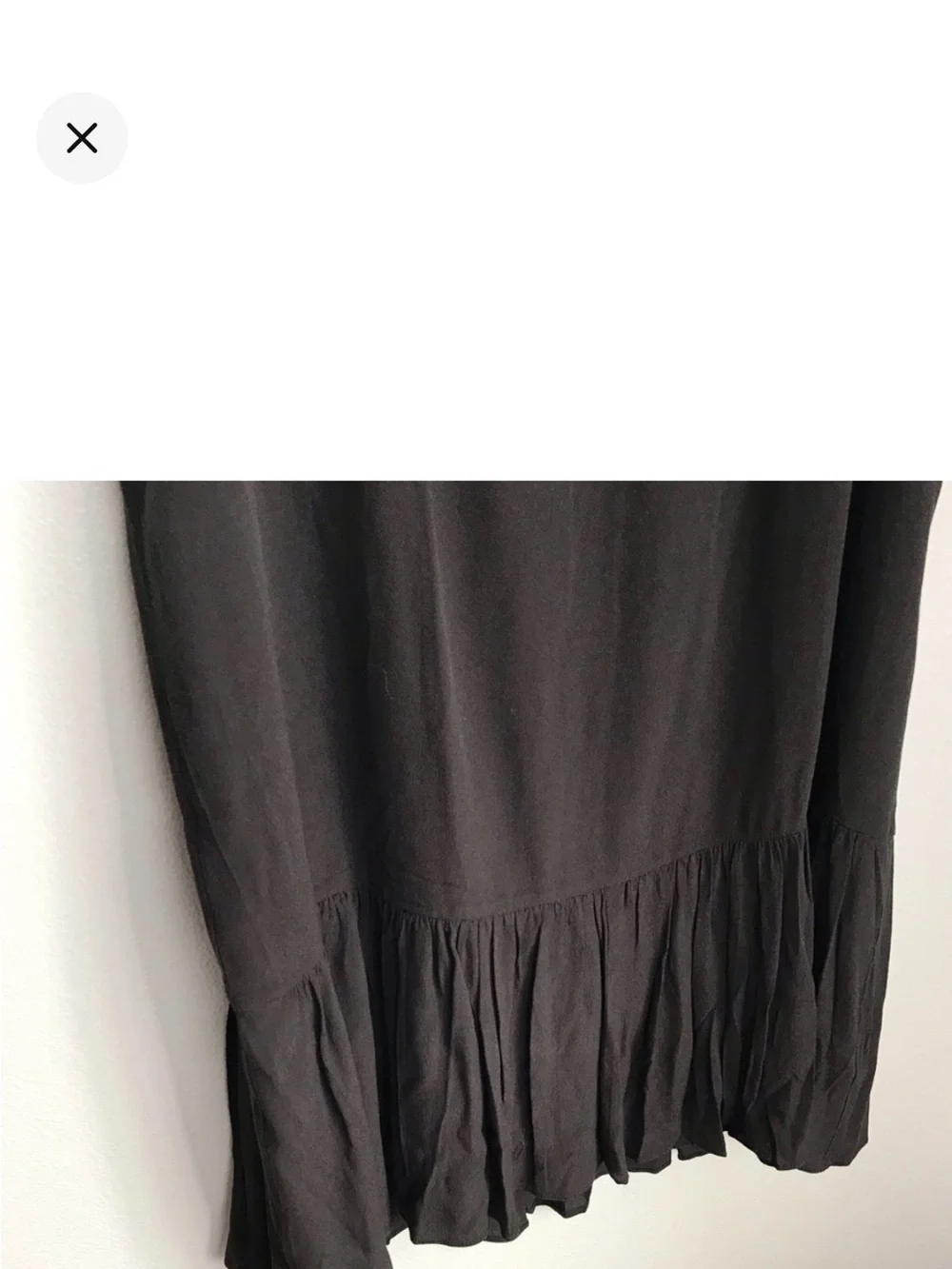 NWOT J Crew Ruffle hem Shift Dress Dark Brown. Size Medium.